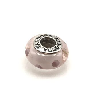 Pandora Light Pink Polka Dots Murano Charm
